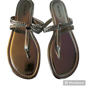 Talbots Silver Braided Sandals